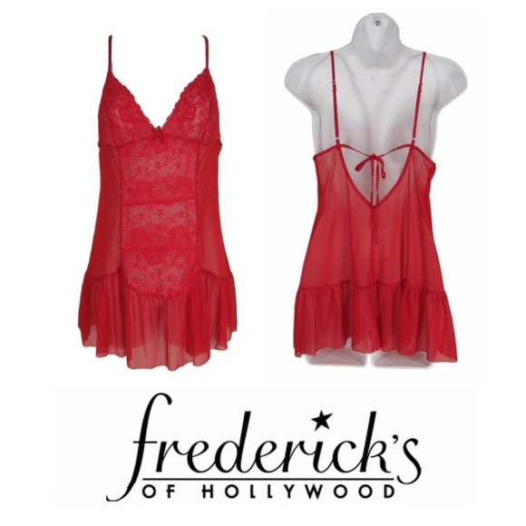 Frederick's of Hollywood Other - Fredericks of Hollywood S Nightie Red Sheer Lace